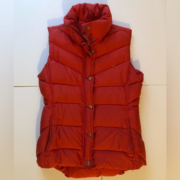 J. Crew Jackets & Blazers - Vintage J Crew Tomato Red Puffer Vest Down Filled XSmall GUC